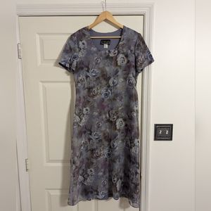 Studio connection vintage purple blue floral dress size 12